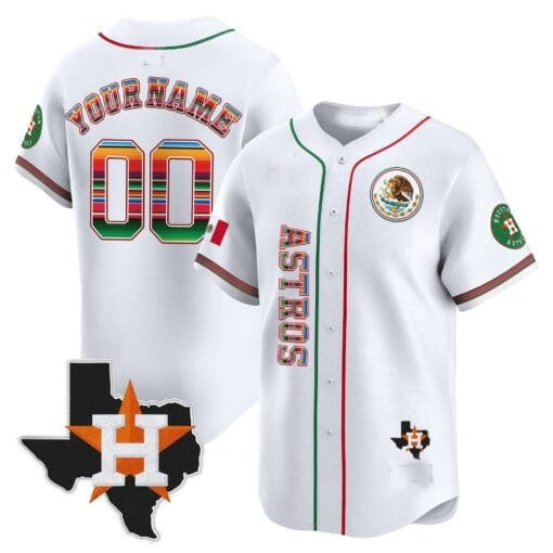 Custom Houston Astros Mexico Vapor Premier Limited Jersey V4 ¨C All Stitched-White CONTON
