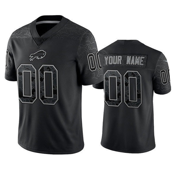 Custom B.Bills Active Player Black CONTON Reflective Limited Stitched Jersey