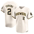Milwaukee Brewers #2 Brice Turang Cream CONTON Limited Jersey