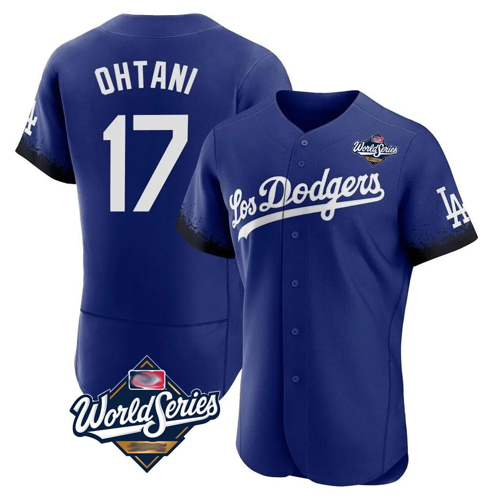 Los Angeles Dodgers #17 Shohei Ohtani Player Royal CONTON World Series City Connect Elite Home Stitched Jerseys