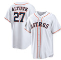 Houston Astros #27 Jose Altuve White CONTON 2022 World Series Home Stitched Jersey