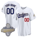 Custom Los Angeles Dodgers ACTIVE PLAYER White CONTON 2026 Gold Collection Stadium Stitched Jersey