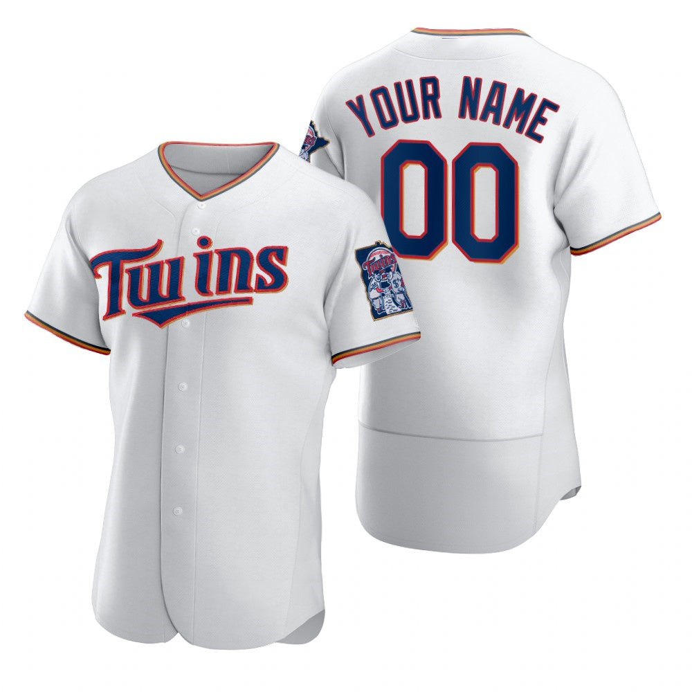Custom Minnesota Twins White CONTON 2020 Stitched Flex Base Jersey