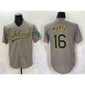 Oakland Athletics #16 Nick Kurtz Grey CONTON Cool Base Stitched Baseball Jersey