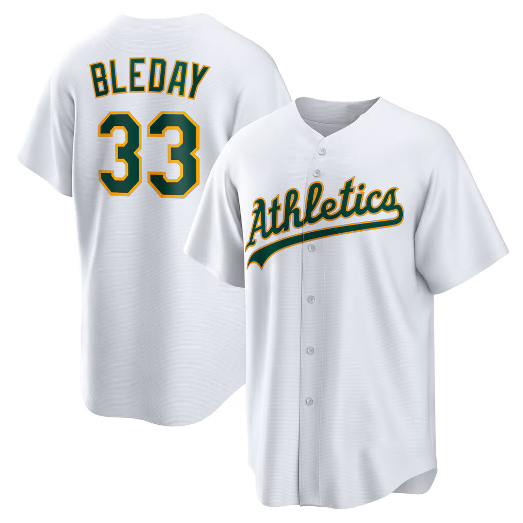 Oakland Athletics #33 JJ Bleday White CONTON Home Replica Jersey