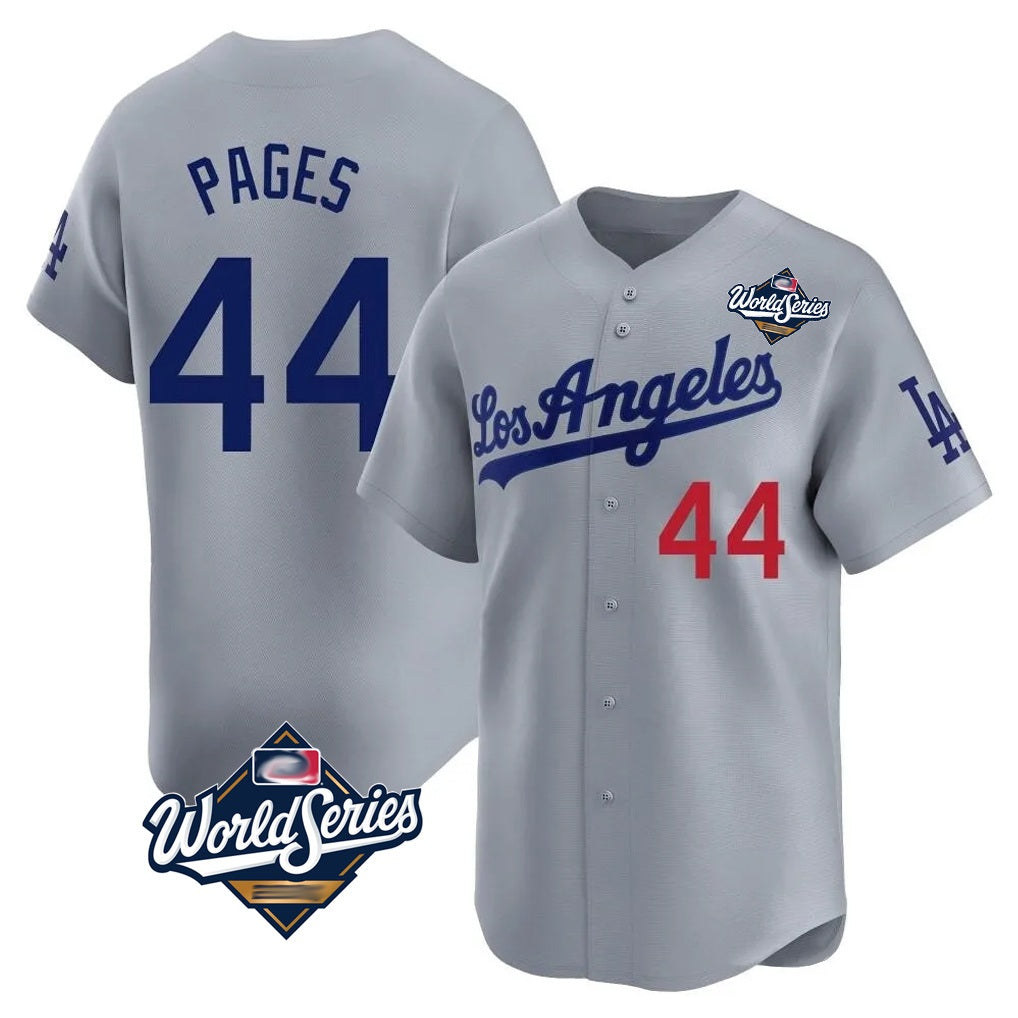 Los Angeles Dodgers #44 Andy Pages Player Gray CONTON World Series Limited Home Stitched Jerseys