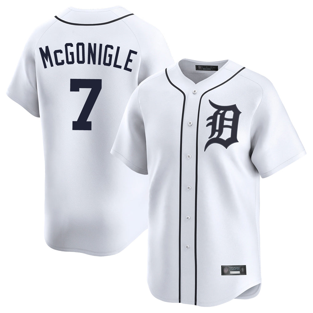 Detroit Tigers #7 Kevin McGonigle Player White CONTON Home Limited Stitched Jerseys