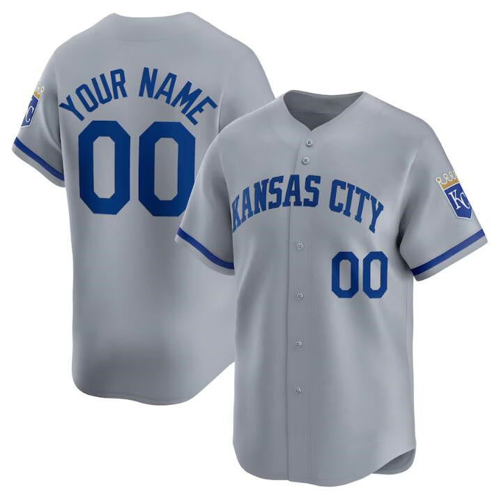 Custom Kansas City Royals Active Player Gray CONTON 2024 Alternate Limited Stitched Jersey