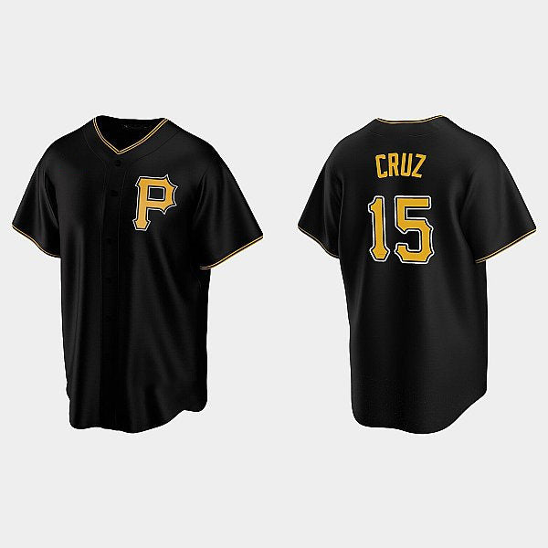 Pittsburgh Pirates #15 Oneil Cruz Black CONTON Alternate Team Logo Coolbase Jersey