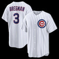 Chicago Cubs #3 Alex Bregman White CONTON Home Replica Jersey