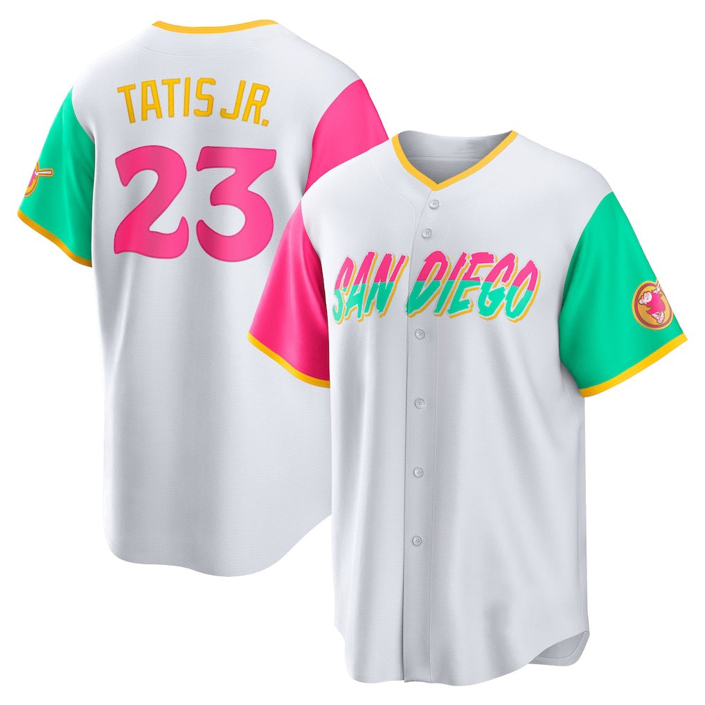 San Diego Padres #23 Fernando Tatis Jr. White CONTON City Connect Replica Player Jersey