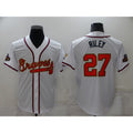 Atlanta Braves #27 Austin Riley 2022 White Gold CONTON World Series Champions Program Cool Base Stitched Jersey