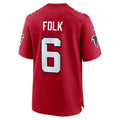 A.Falcons #6 Nick Folk Red CONTON Team Game Jersey