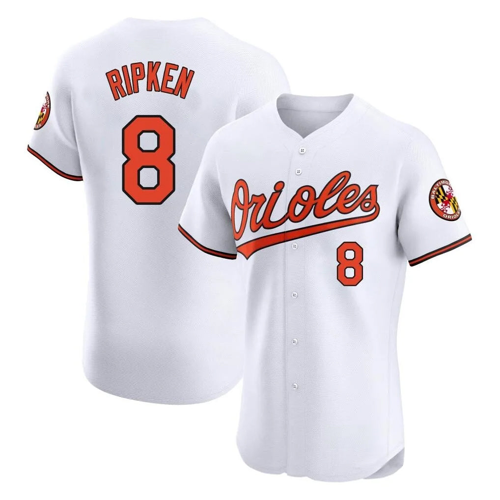 Baltimore Orioles #8 Cal Ripken Player White CONTON Limited Elite Home Game Stitched Jerseys