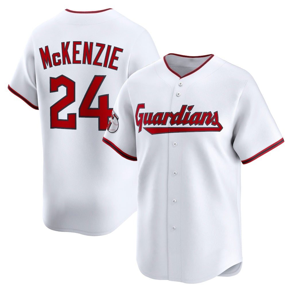 Cleveland Guardians #24 Triston McKenzie White CONTON Home Limited Player Jersey