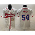 Atlanta Braves #54 Max Fried Number White CONTON Cool Base With Patch Stitched Jersey
