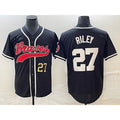 Atlanta Braves #27 Austin Riley Number Black CONTON Cool Base Stitched Jersey
