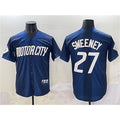 Detroit Tigers #27 Trey Sweeney 2024 Navy CONTON City Connect Cool Base Limited Stitched Jersey