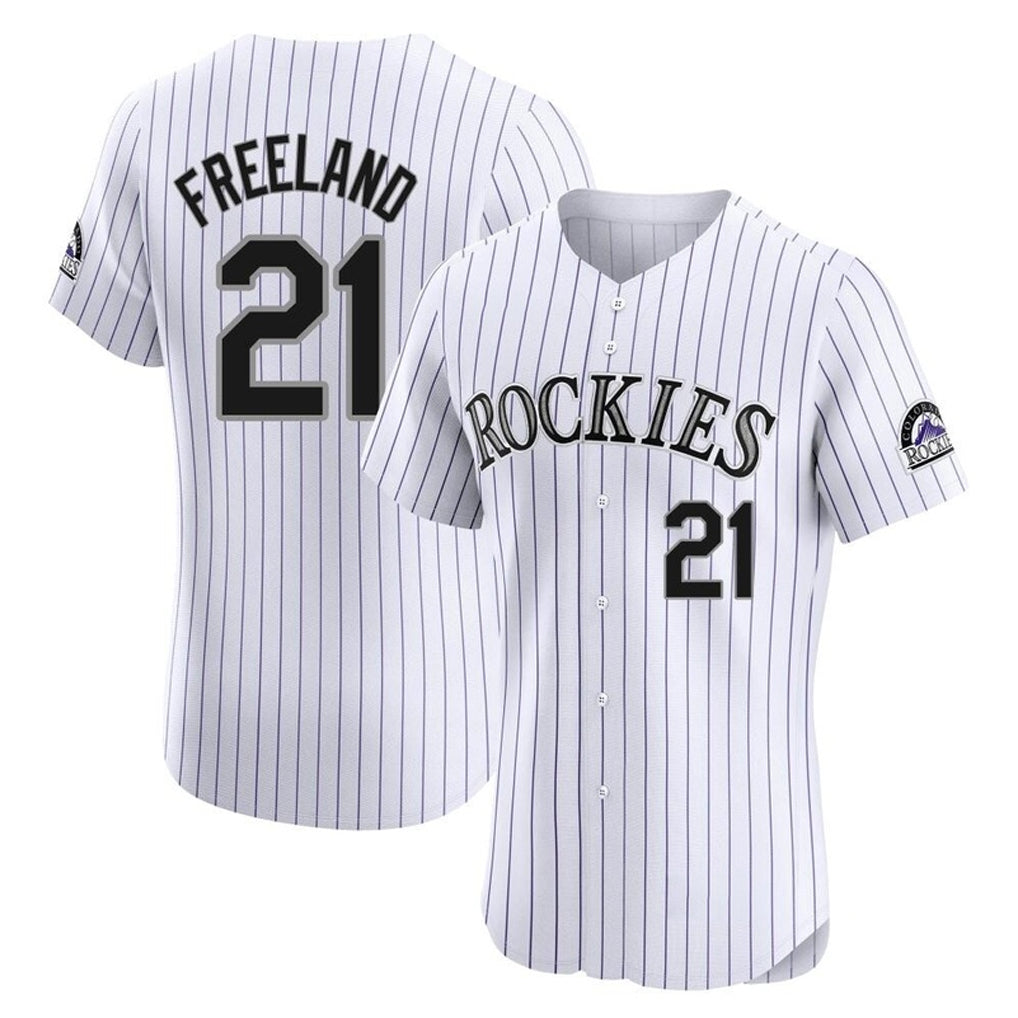 Colorado Rockies #21 Kyle Freeland Player White CONTON Limited Elite Home Stitched Jerseys