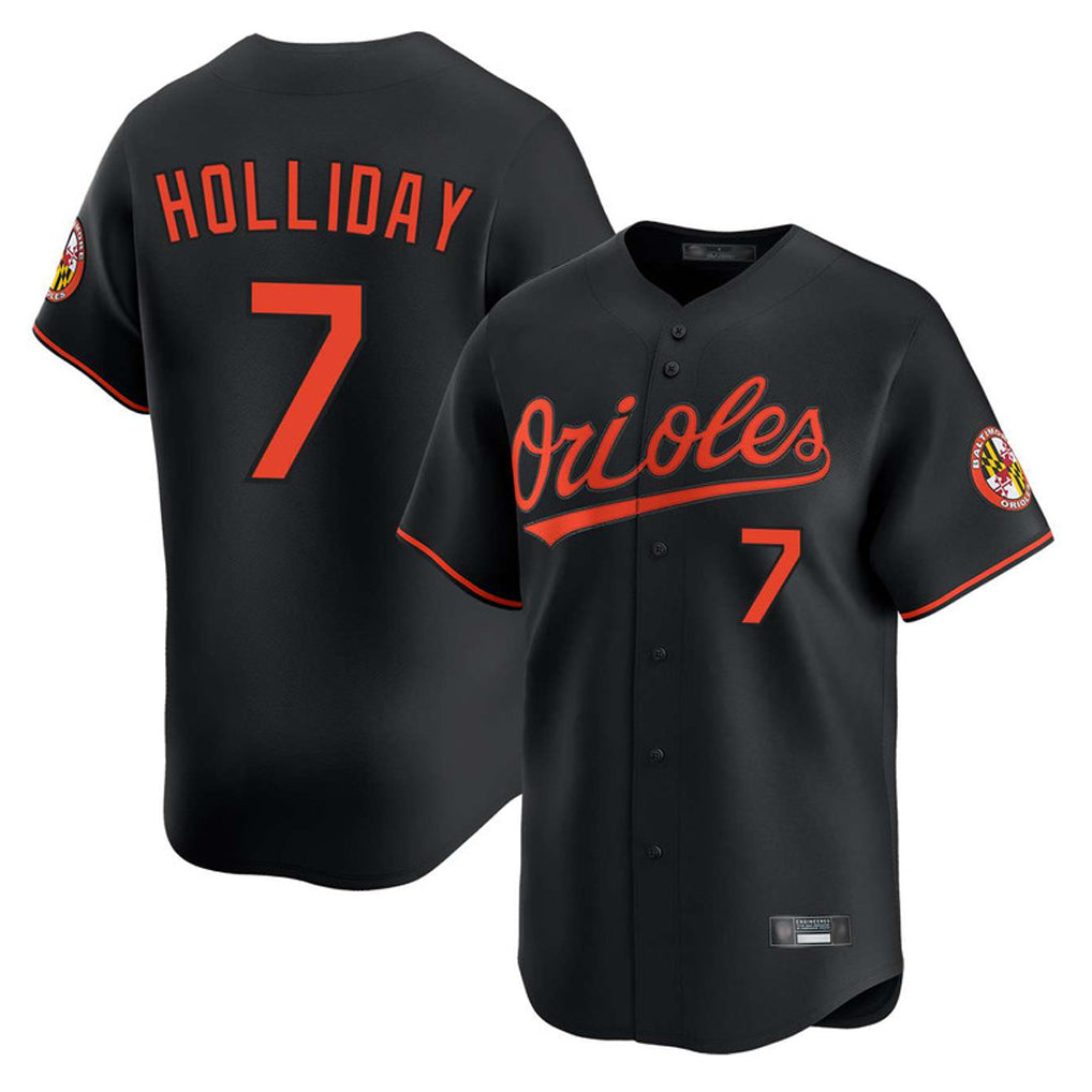 Baltimore Orioles #7 Jackson Holliday Player Black CONTON Limited Home Game Stitched Jerseys