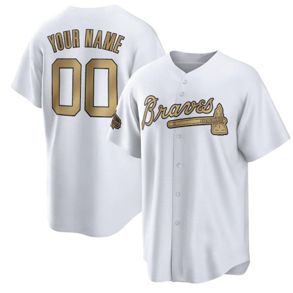 Custom Atlanta Braves Active Player 2022 All-Star Cool Base White CONTON Stitched Jersey