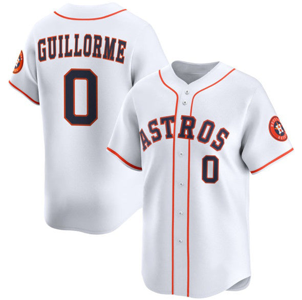 Houston Astros #0 Luis Guillorme White CONTON 2025 Home Limited Stitched Jersey