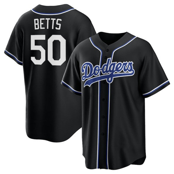 Los Angeles Dodgers #50 Mookie Betts Black CONTON Lights Out Limited Stitched Jersey