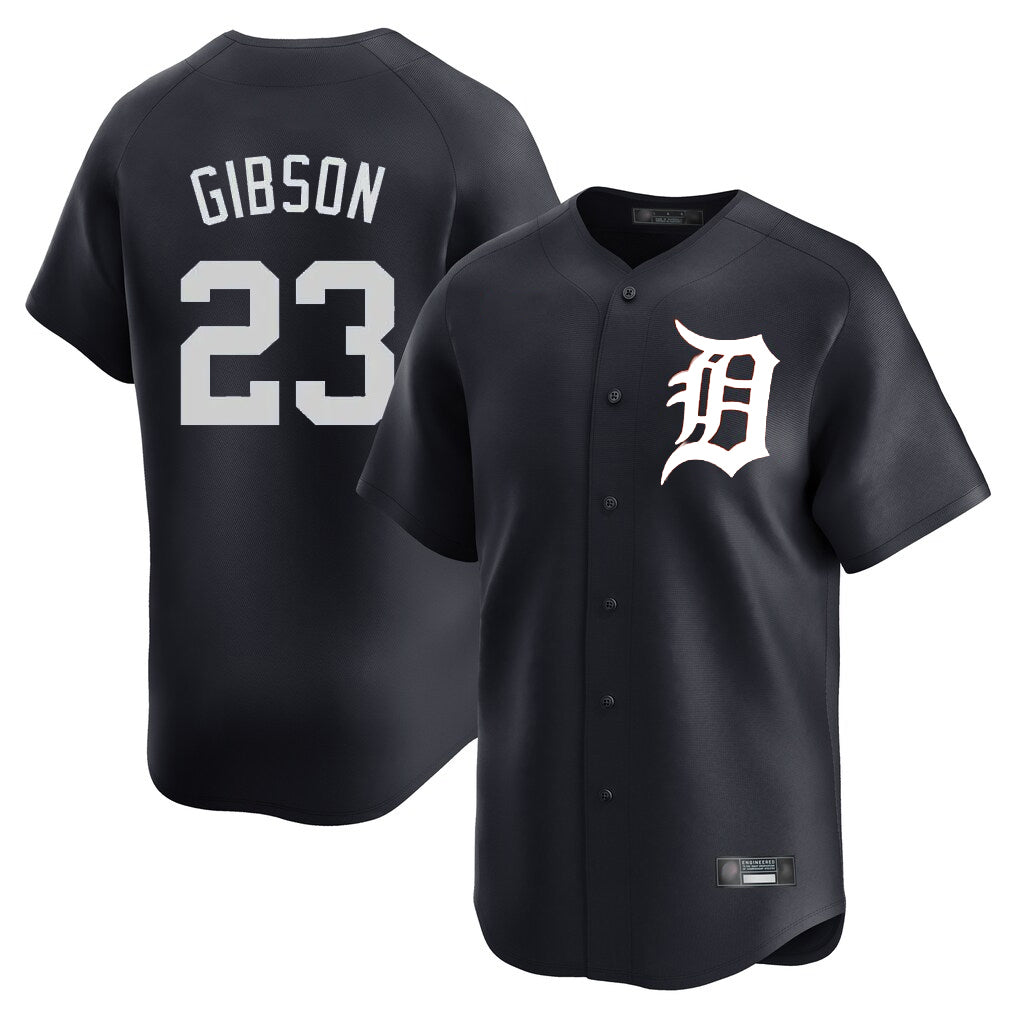Detroit Tigers #23 Kirk Gibson Player Navy CONTON Home Limited Game Stitched Jerseys