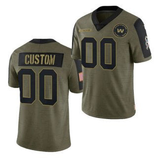Custom W.Football Team Olive CONTON ACTIVE PLAYER 2021 Salute To Service Limited Stitched Jersey
