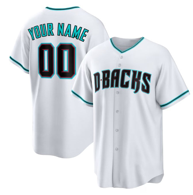 Custom Arizona Diamondbacks White CONTON Cool Base Stitched Jersey