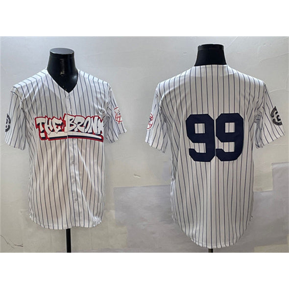 New York Yankees #99 Aaron Judge White CONTON Bronx Graffiti Vapor Limited Stitched Jersey