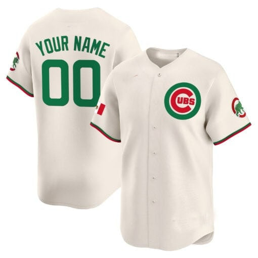 Custom Chicago Cubs Mexico Vapor Premier Limited Jersey V3 ¨C Cream CONTON