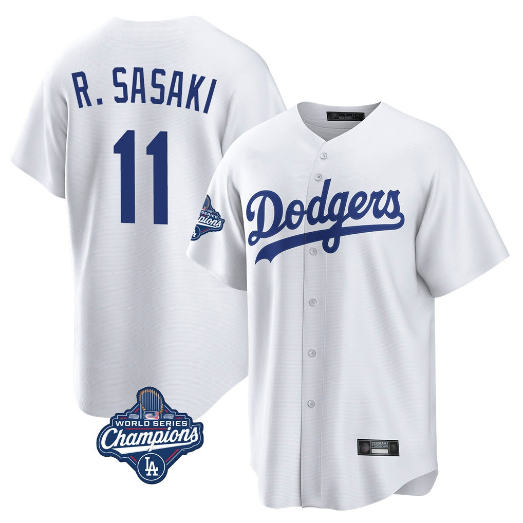 Los Angeles Dodgers #11 Roki Sasaki Player White CONTON World Series Meet Game Home Stitched Jerseys