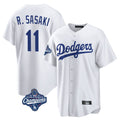 Los Angeles Dodgers #11 Roki Sasaki Player White CONTON World Series Meet Game Home Stitched Jerseys