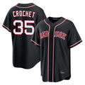 Boston Red Sox #35 Garrett Crochet Player Black CONTON Out Home Game Stitched Jerseys