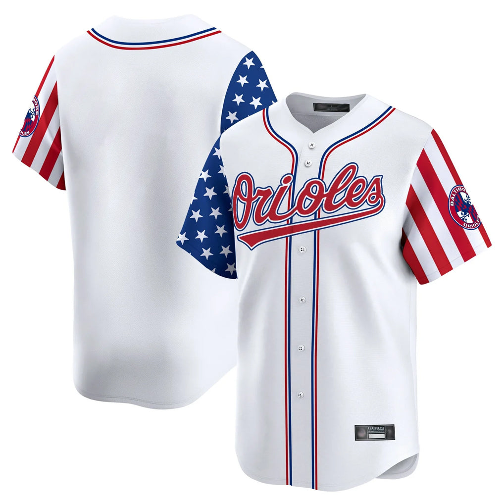 Baltimore Orioles White CONTON Independence Day Vapor Premier Home Game Blank Player Stitched Jerseys