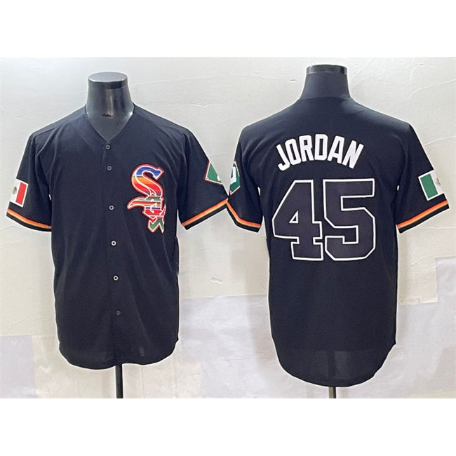 Chicago White Sox #45 Michael Jordan Black CONTON Mexico Limited Stitched Jersey