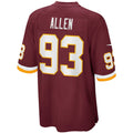 W.Football Team #93 Jonathan Allen Burgundy CONTON Home Game Jersey