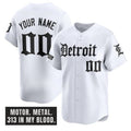 Custom Detroit Tigers ACTIVE PLAYER White CONTON 'Motor Gothic Edition' Vapor Premier Limited Stitched Jersey