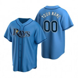 Custom Tampa Bay Rays Light Blue CONTON Stitched Cool Base Jersey