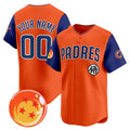 Custom San Diego Padres x Dragon Ball Royal Orange CONTON Vapor Premier Limited Jersey - All Stitched