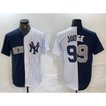 New York Yankees #99 Aaron Judge Navy White CONTON Split Stitched Jersey