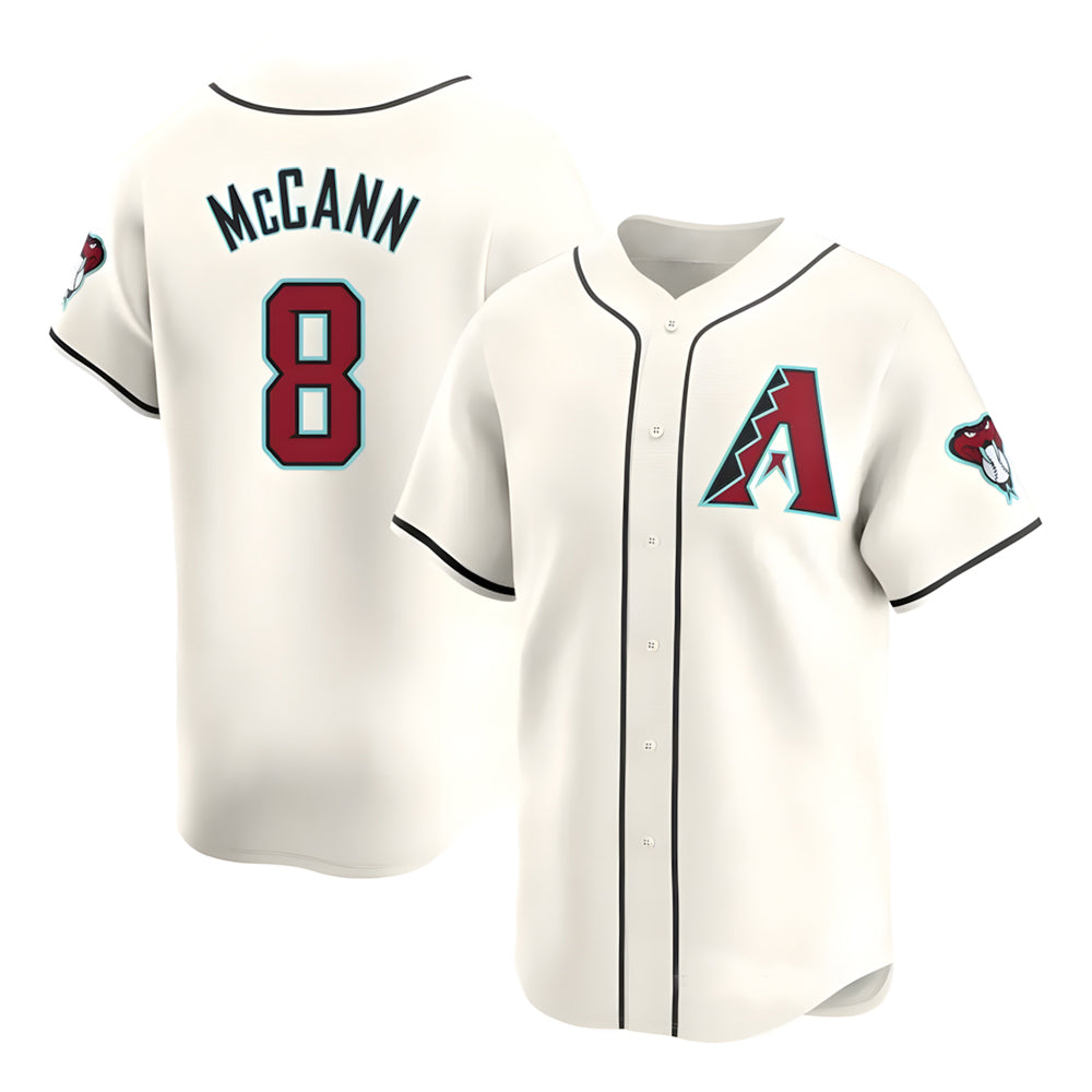 Arizona Diamondbacks #8 James McCann Player Cream CONTON Limited Home Game Stitched Jerseys