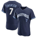 Chicago Cubs #7 Dansby Swanson Player Navy CONTON City Connect Limited Elite Home Stitched Jerseys