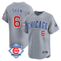 Chicago Cubs #6 Matt Shaw Player Gray CONTON Road 150th Anniversary Limited Home Stitched Jerseys