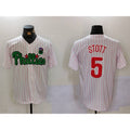 Philadelphia Phillies #5 Bryson Stott White Green CONTON Cool Base Stitched Jersey 2
