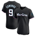 Miami Marlins #9 Xavier Edwards Player Black CONTON Vapor Home Limited Elite Stitched Jerseys
