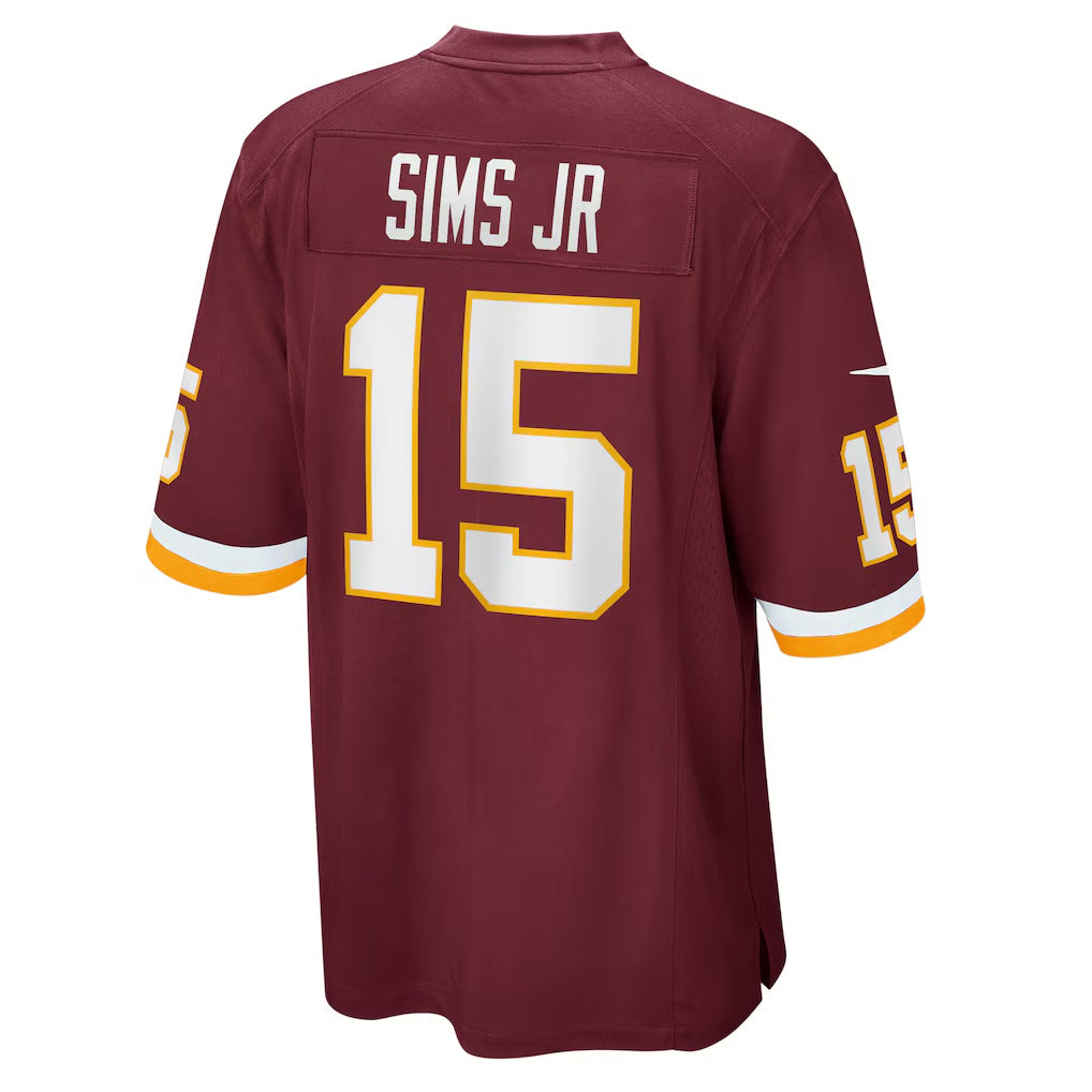 W.Football Team #15 Steven Sims Jr. Burgundy CONTON Game Player Jersey
