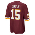 W.Football Team #15 Steven Sims Jr. Burgundy CONTON Game Player Jersey