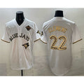 Toronto Blue Jays #22 Ernie Clement White Gold CONTON 2025 American League Champions Limited Stitched Jersey